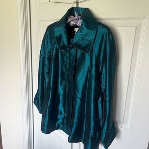 Chico's Shimmering Teal Jacket